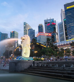 Merlion park, una de las principales atracciones turisticas de singapur