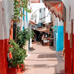 Imagen de una de las calles mas populares de marruecos