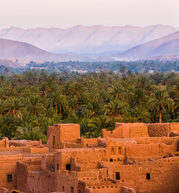 Paisaje de una de las construcciones arquitectonicas historicas de marruecos