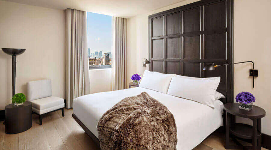 Comodo dormitorio del hotel New York Edition