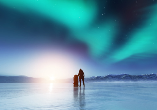 Imagen de aurora boreal