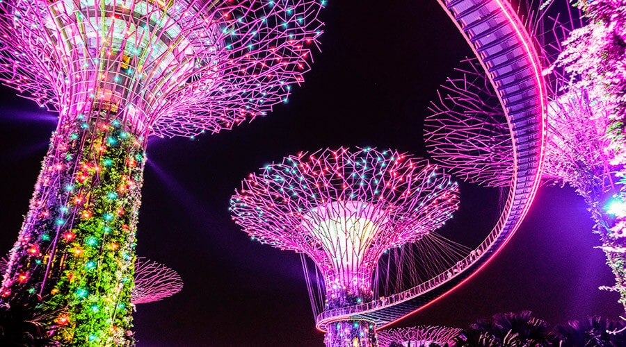 imagen de iluminacion de singapur, opcion de vuelo para vacaciones